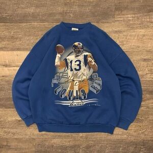 Vintage 1999 Kurt Warner St Louis Rams Crewneck